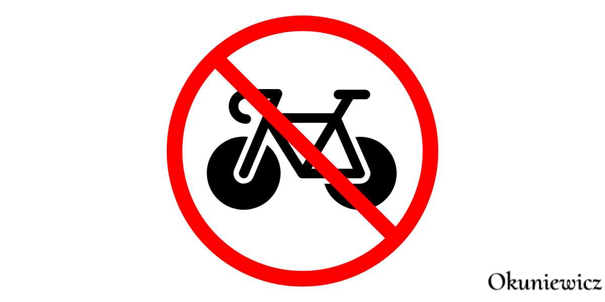 zakaz jazdy rowerem